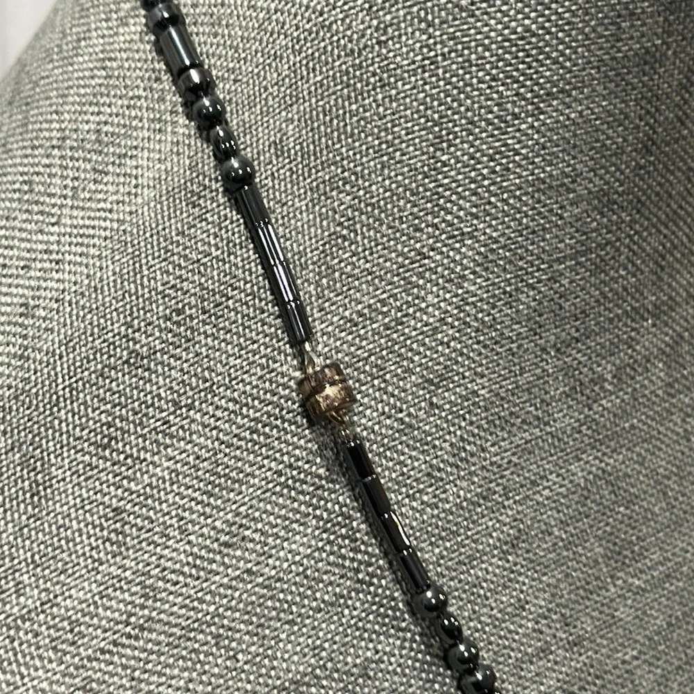 Hematite Slovakian Crystal Cross Pendant Necklace - Picture 7 of 9
